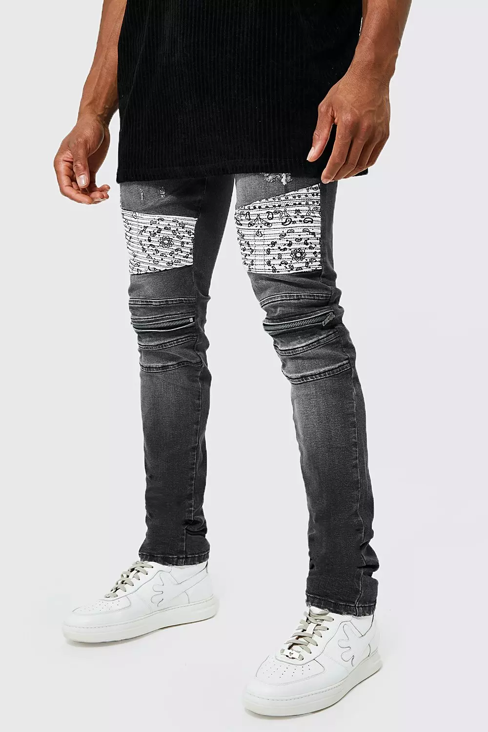 Boohooman biker clearance jeans